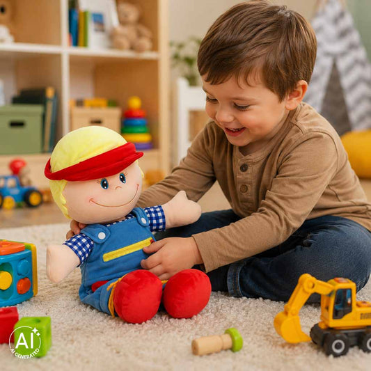 Mīksta lelle zēns – mīļlieta apģērbšanās iemaņu apguvei | EcoToys