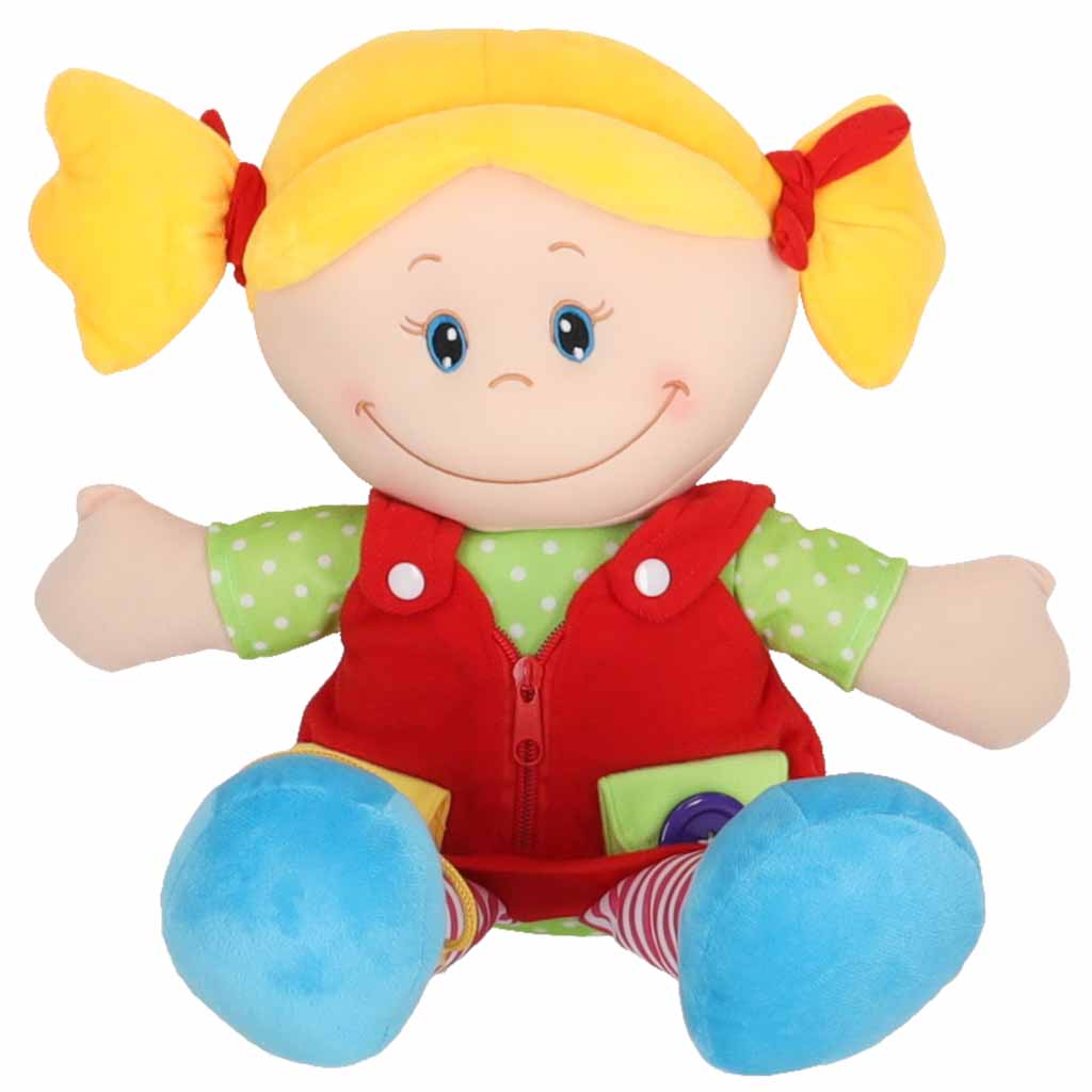 Mīksta lelle meitene – mīļlieta apģērbšanās iemaņu apguvei | EcoToys