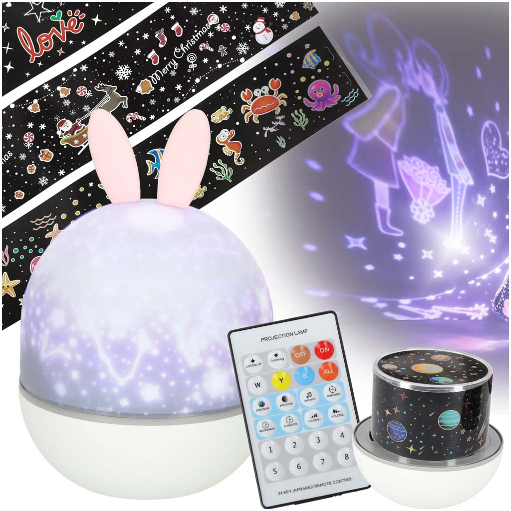 LED zvaigžņu projektors – nakts gaisma ar tālvadību “Trusis” | EcoToys