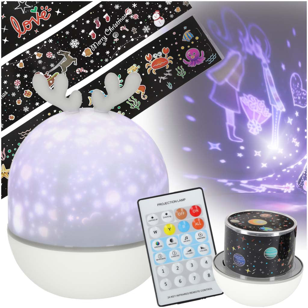 LED zvaigžņu projektors – nakts gaisma ar tālvadību “Ziemeļbriedis” | EcoToys