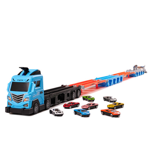 Kravas automašīna – kemperis ar sliežu trasi, 8 el., 2,1 m | EcoToys