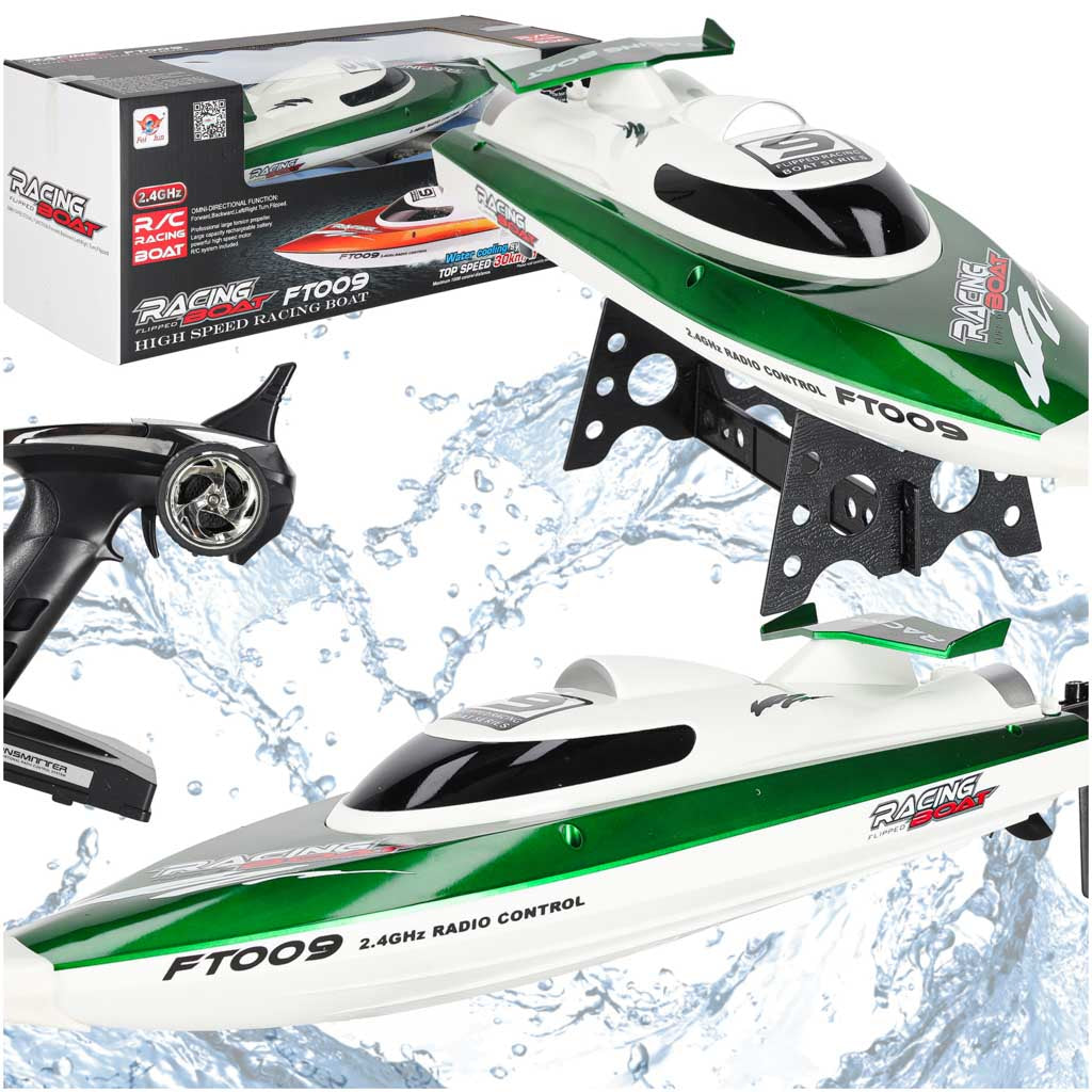 Tālvadības ātrlaiva FT009 līdz 30 km/h, zaļa | EcoToys