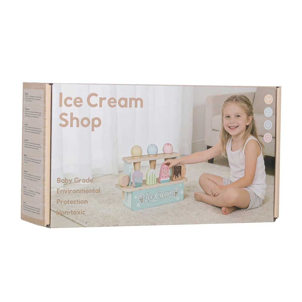 Koka saldējuma kiosks bērniem – rotaļu saldējuma veikals | EcoToys