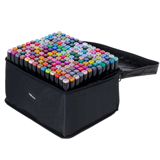 Divpusēji spirta marķieri futrālī 168 + statīvs | EcoToys
