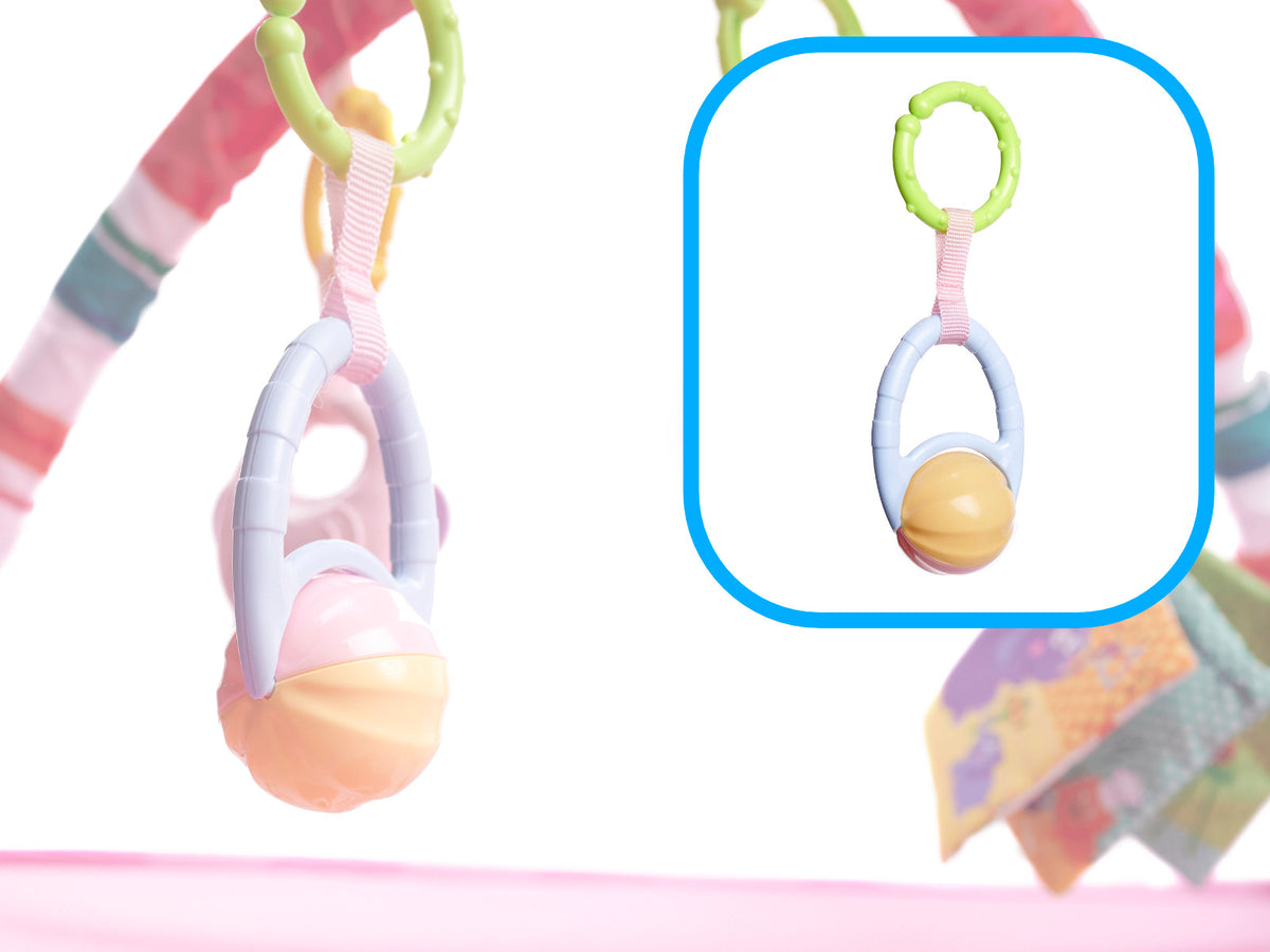 Attīstošais paklājiņš-manēža mazulim ar bumbiņām un arkām, rozā | EcoToys