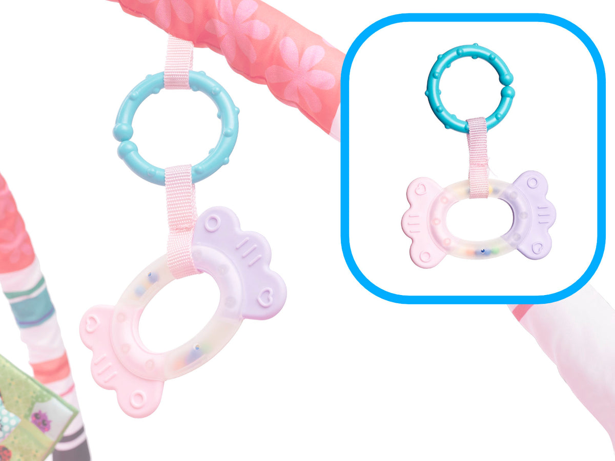 Attīstošais paklājiņš-manēža mazulim ar bumbiņām un arkām, rozā | EcoToys