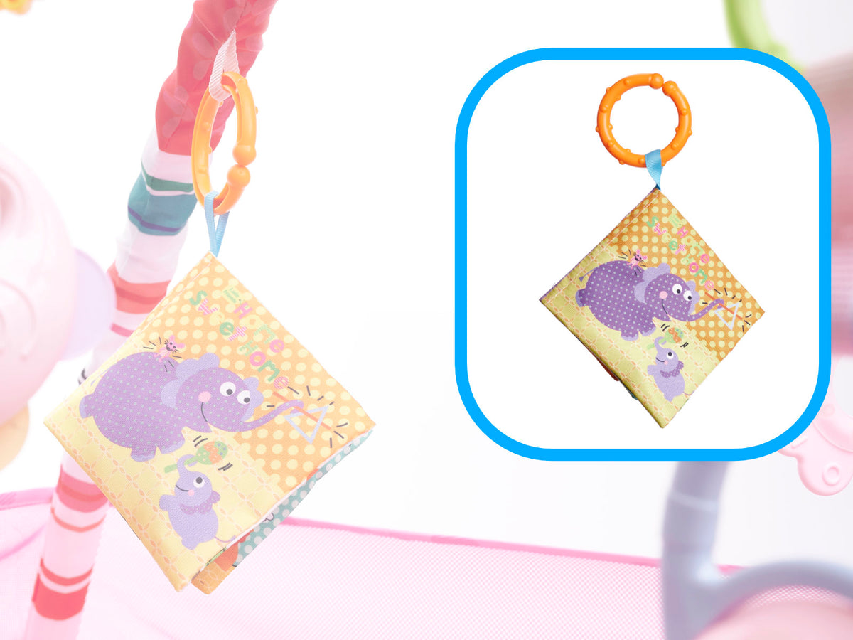 Attīstošais paklājiņš-manēža mazulim ar bumbiņām un arkām, rozā | EcoToys