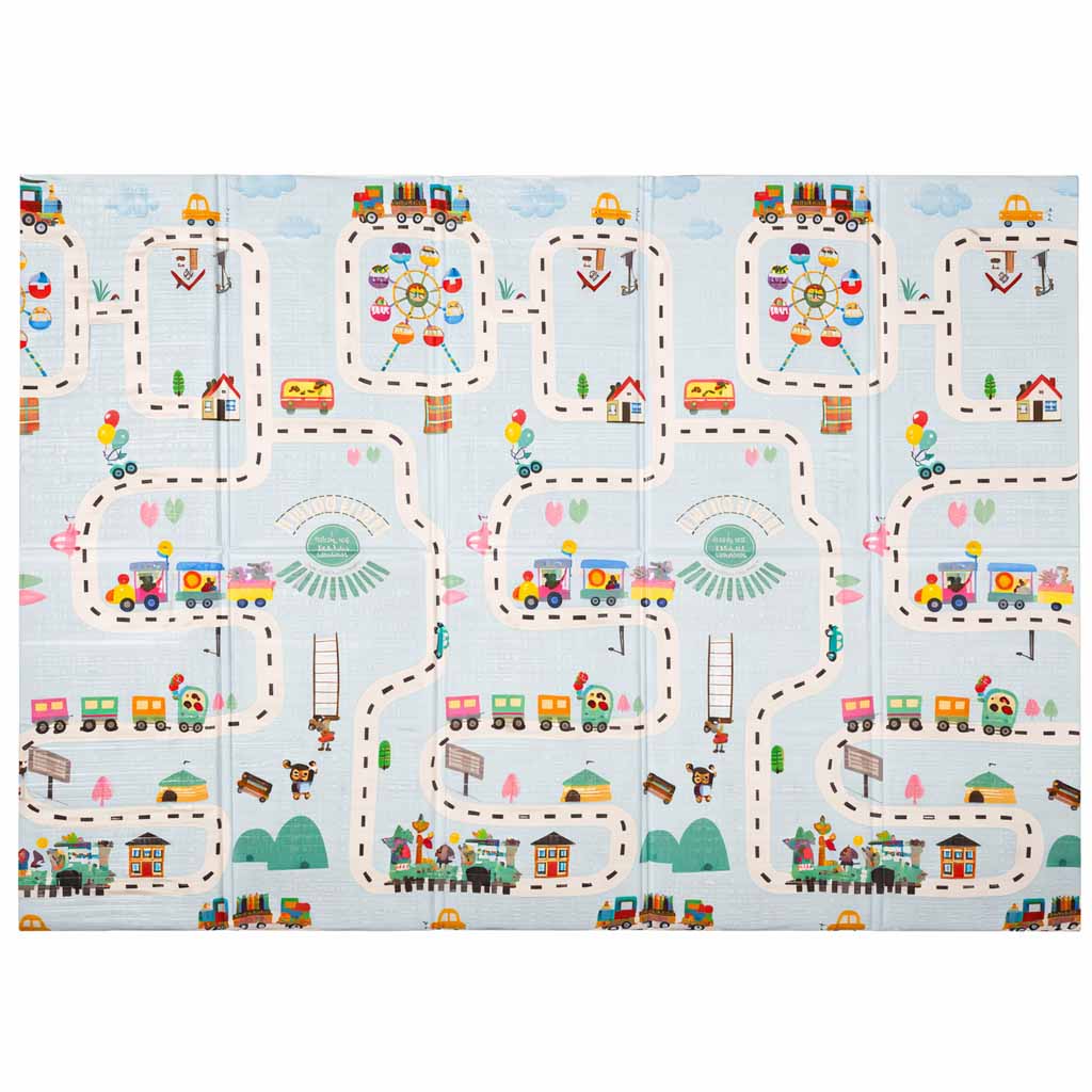 Izglītojošs putuplasta paklājiņš abpusēji salokāms 150x200cm baloni ielu | EcoToys
