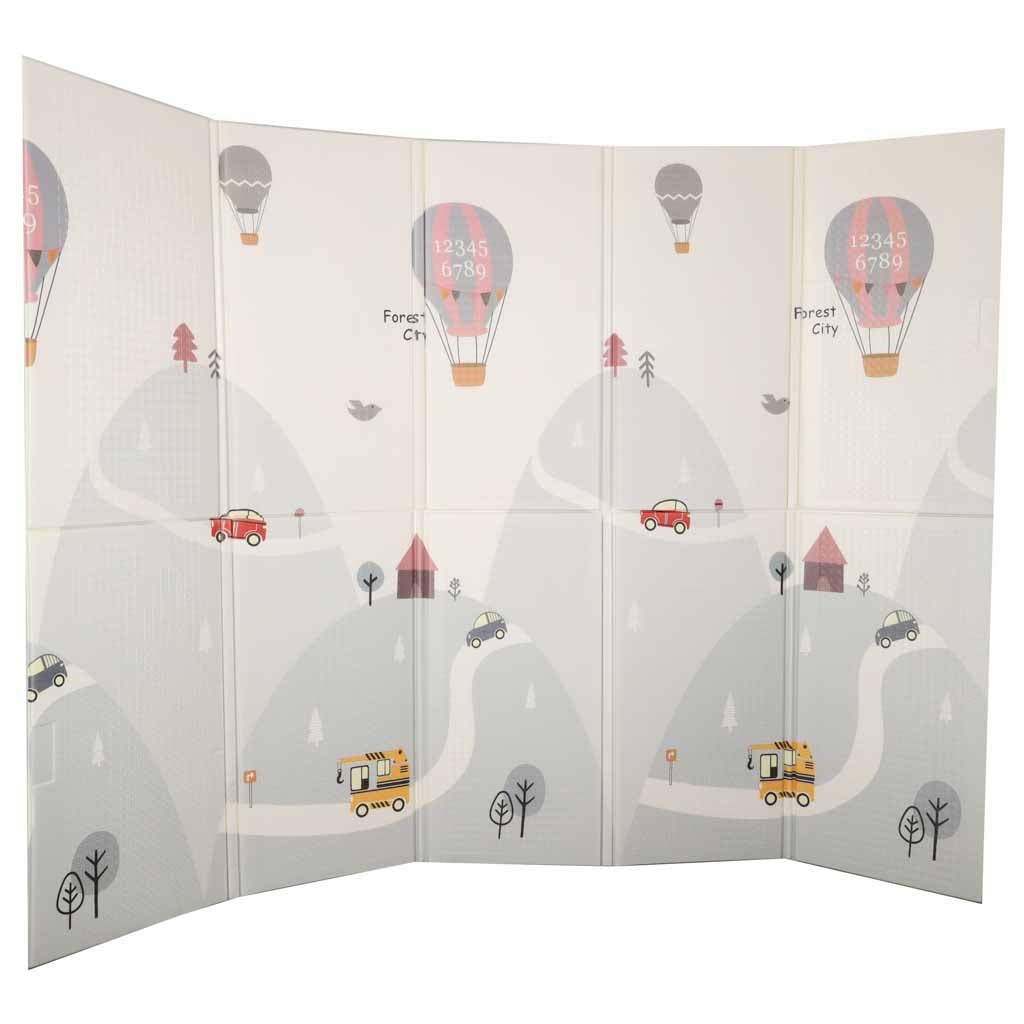 Izglītojošs putuplasta paklājiņš abpusēji salokāms 150x200cm baloni ielu | EcoToys