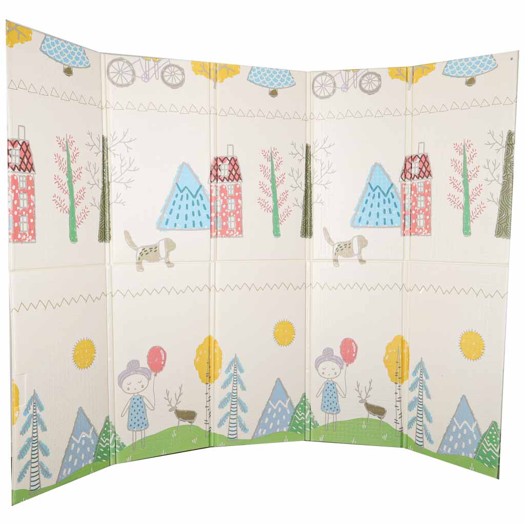 Izglītojošs divpusējs salokāms putuplasta paklājs 150x200cm lācīši koki | EcoToys