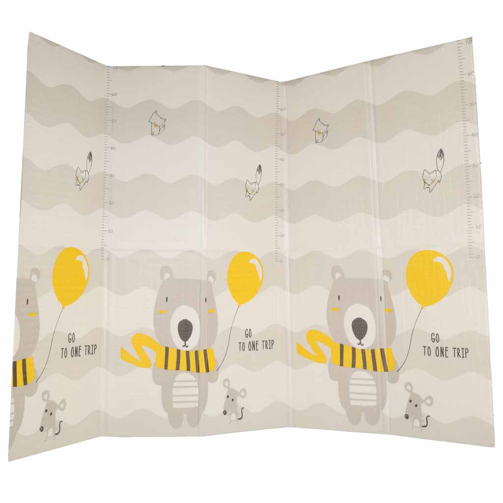 Izglītojošs divpusējs salokāms putuplasta paklājs 150x200cm lācīši koki | EcoToys