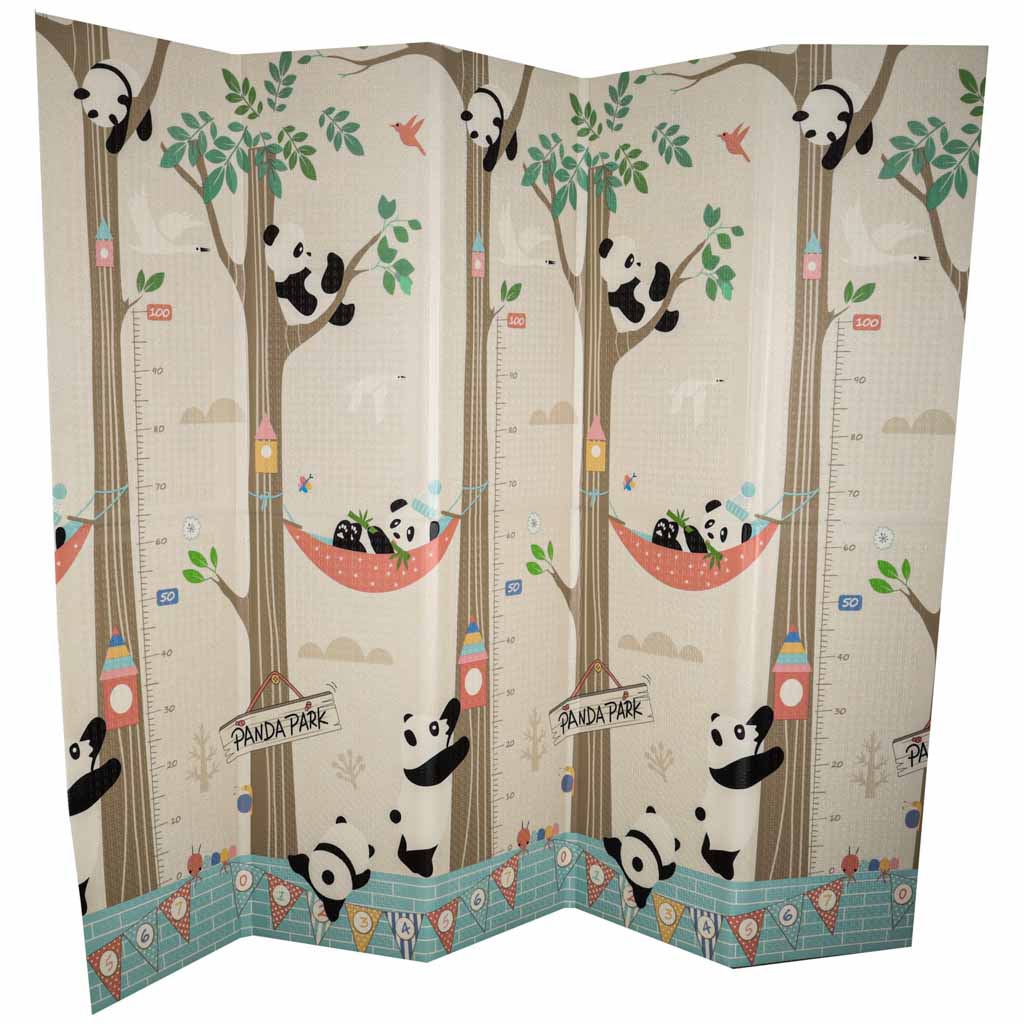 Izglītojošs divpusējs putuplasta salokāms pandas ielas paklājs 180 x 200 cm | EcoToys