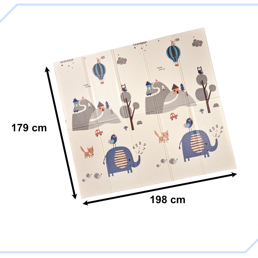 Izglītojošs salokāms divpusējs putuplasta paklājs 180 x 200 cm iela/mežs | EcoToys