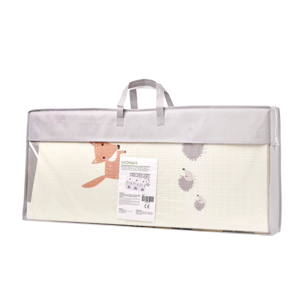 Izglītojošs salokāms divpusējs putuplasta paklājs 180 x 200 cm iela/mežs | EcoToys