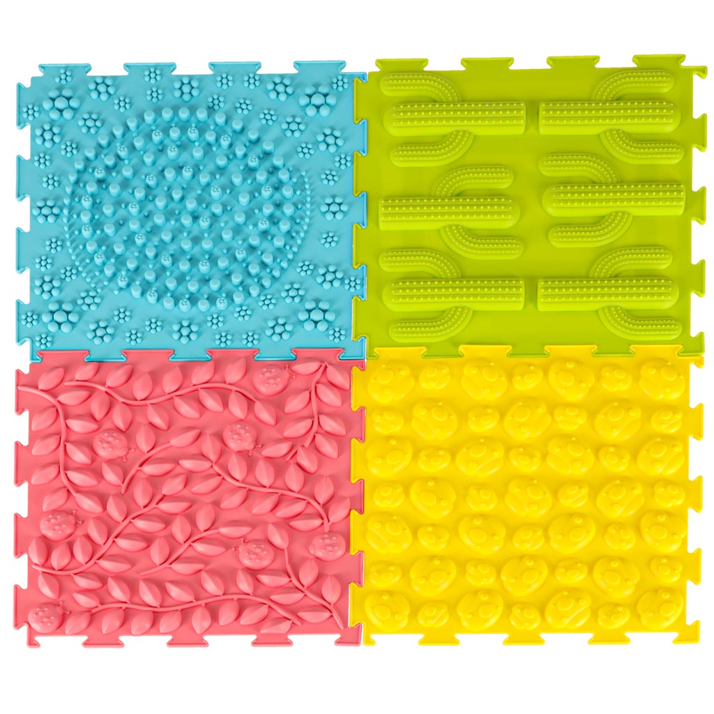 Sensorais paklājiņš montessori pēdu masāžas puzle 8 gabaliņi pasteļtoņi | EcoToys