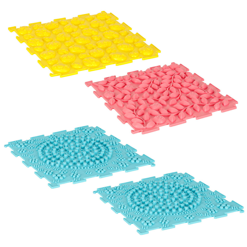 Sensorais paklājiņš montessori pēdu masāžas puzle 8 gabaliņi pasteļtoņi | EcoToys