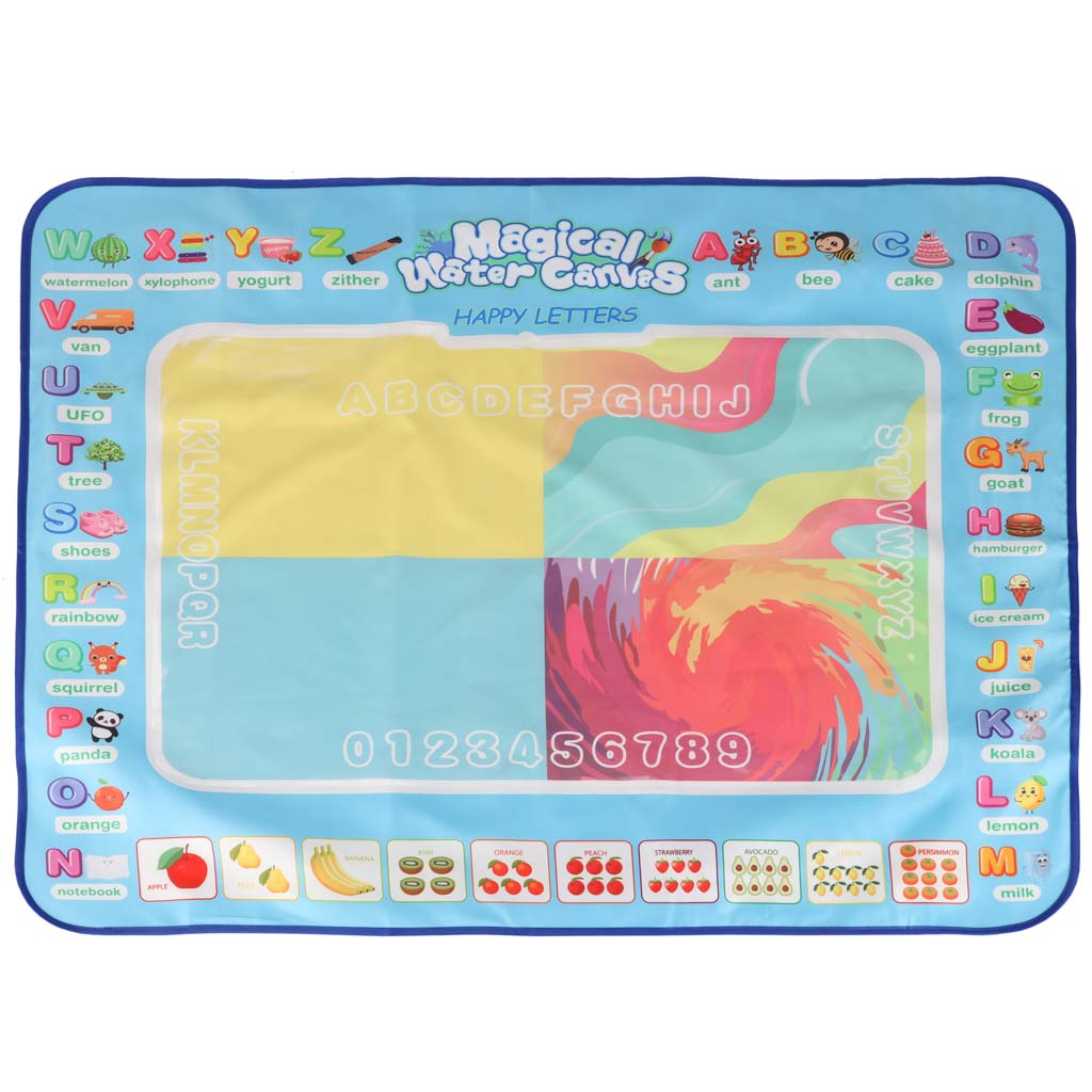 Ūdens zīmēšanas paklājs ar marķieriem un trafaretiem 100x80 cm “Alfabēts” | EcoToys