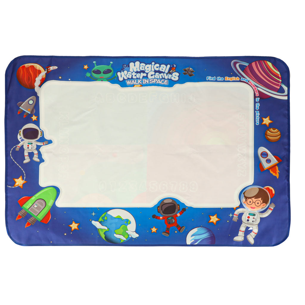 Ūdens zīmēšanas paklājs ar marķieriem un trafaretiem 120x90 cm “Kosmoss” | EcoToys