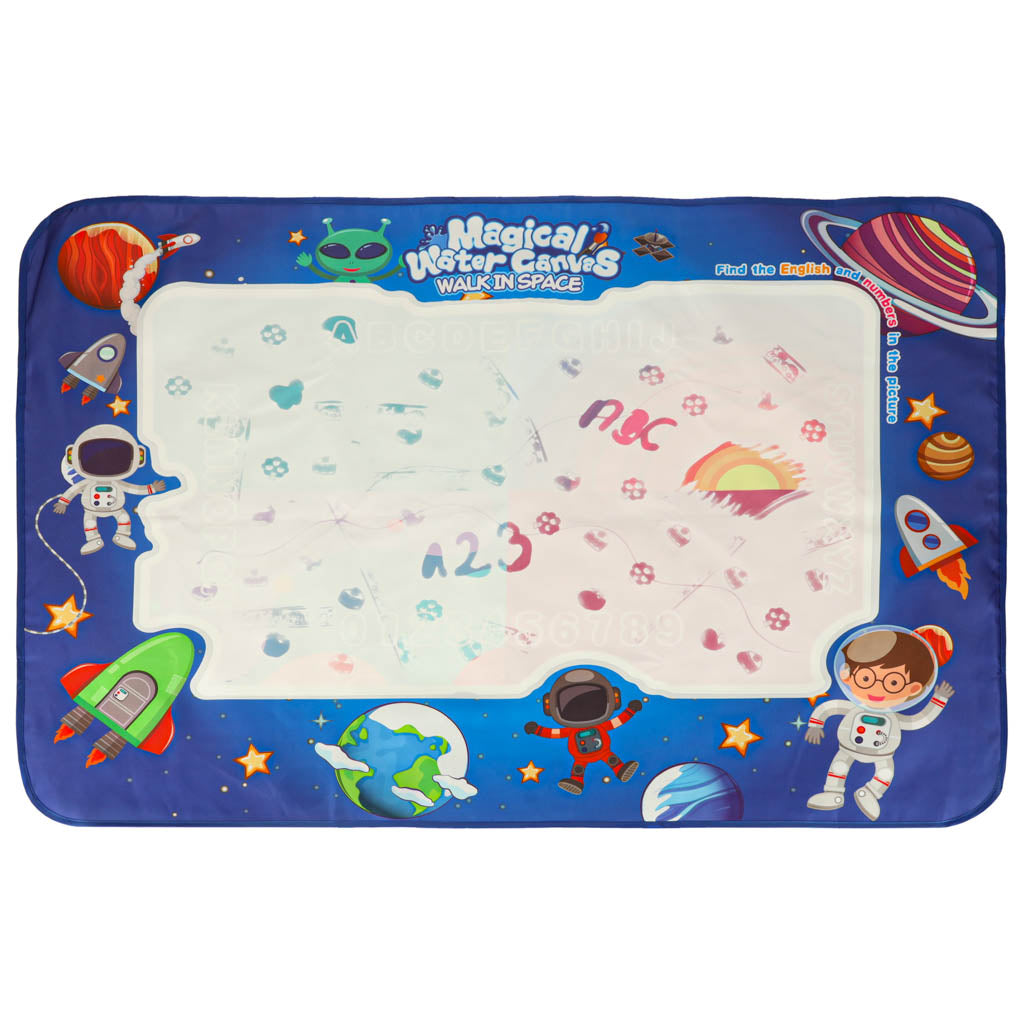Ūdens zīmēšanas paklājs ar marķieriem un trafaretiem 120x90 cm “Kosmoss” | EcoToys