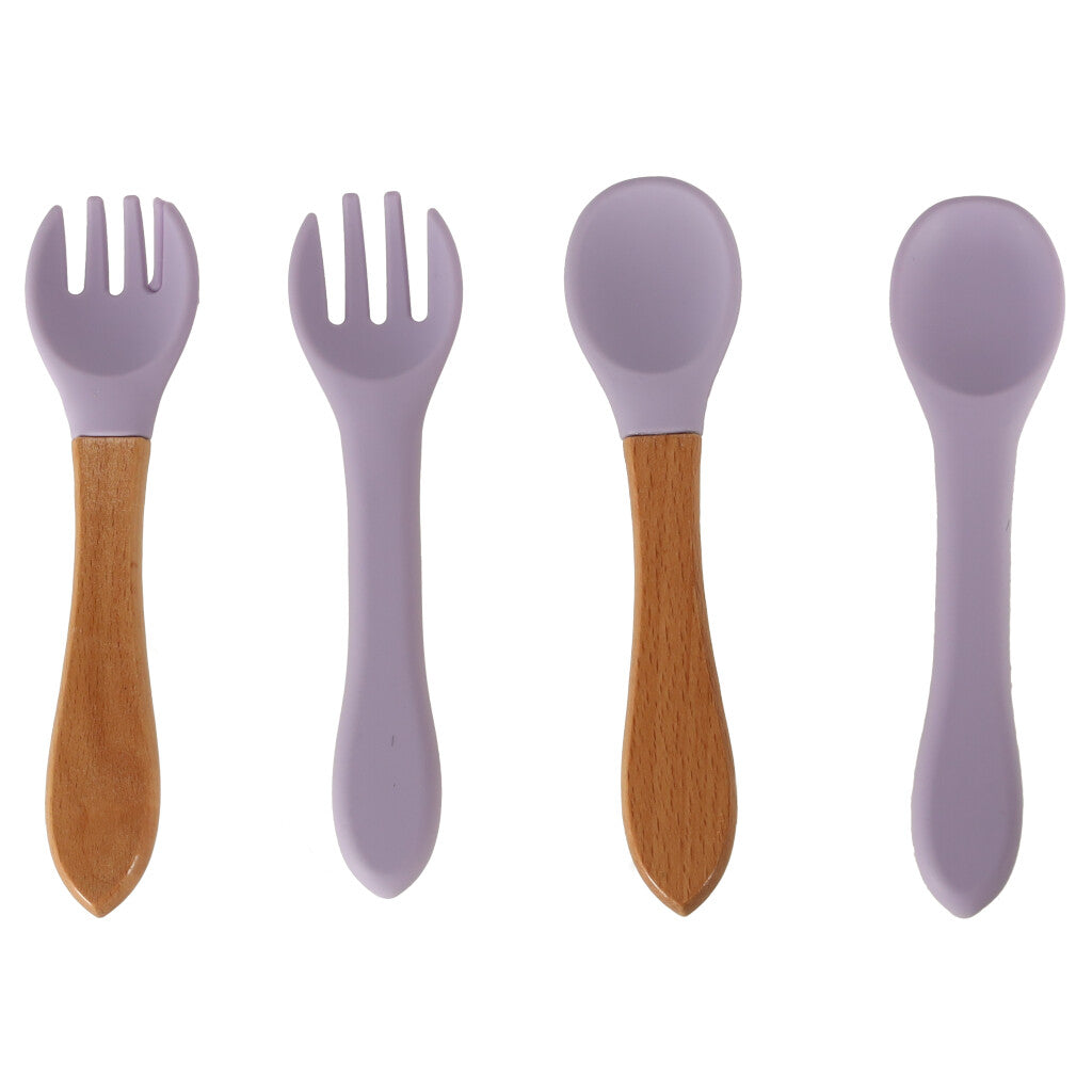 Bērnu silikona trauki krabju komplekts 9 gabaliņi violeti | EcoToys