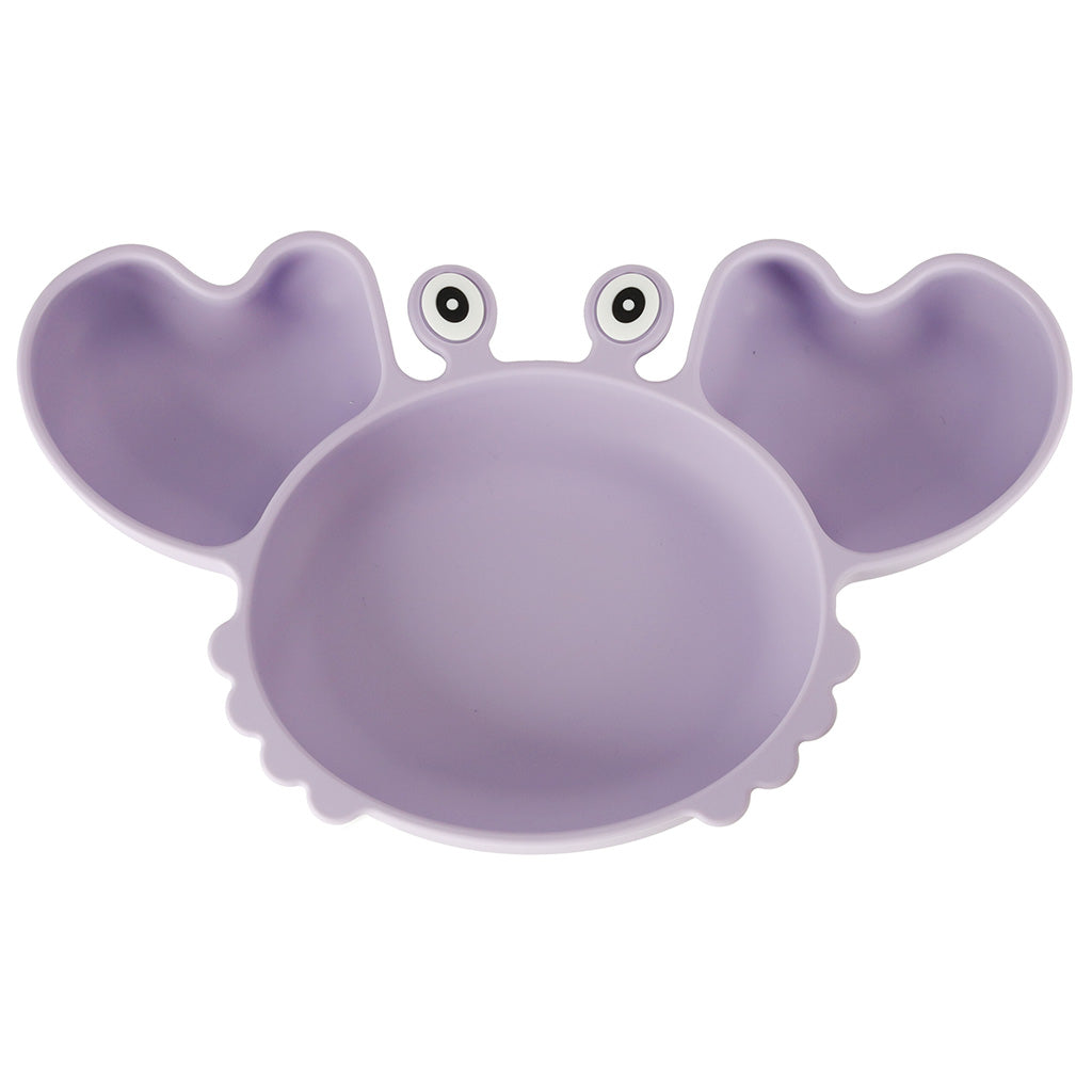Bērnu silikona trauki krabju komplekts 9 gabaliņi violeti | EcoToys