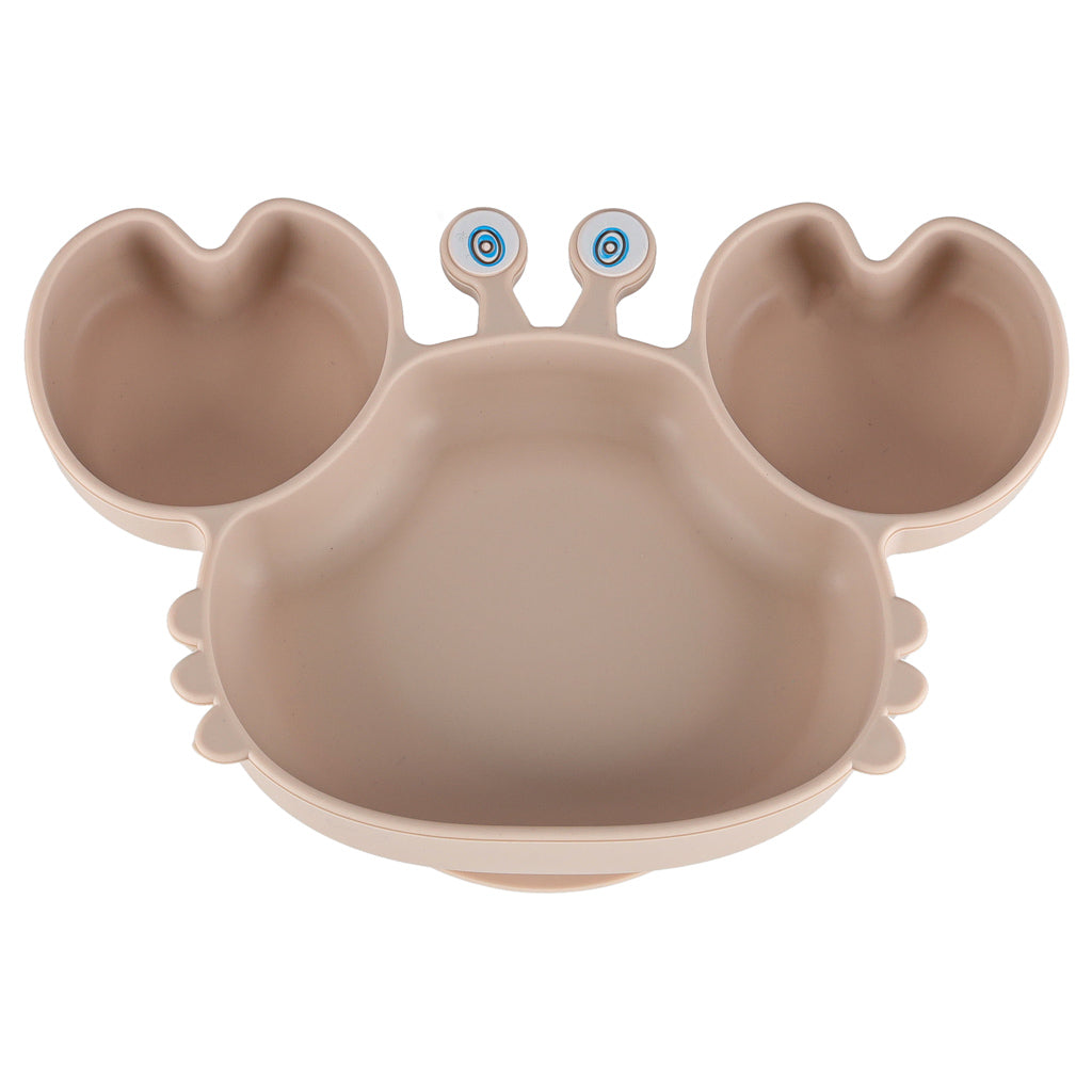 Silikona trauki zīdaiņiem zīdaiņu krabju komplekts 9 gab. bēšs | EcoToys
