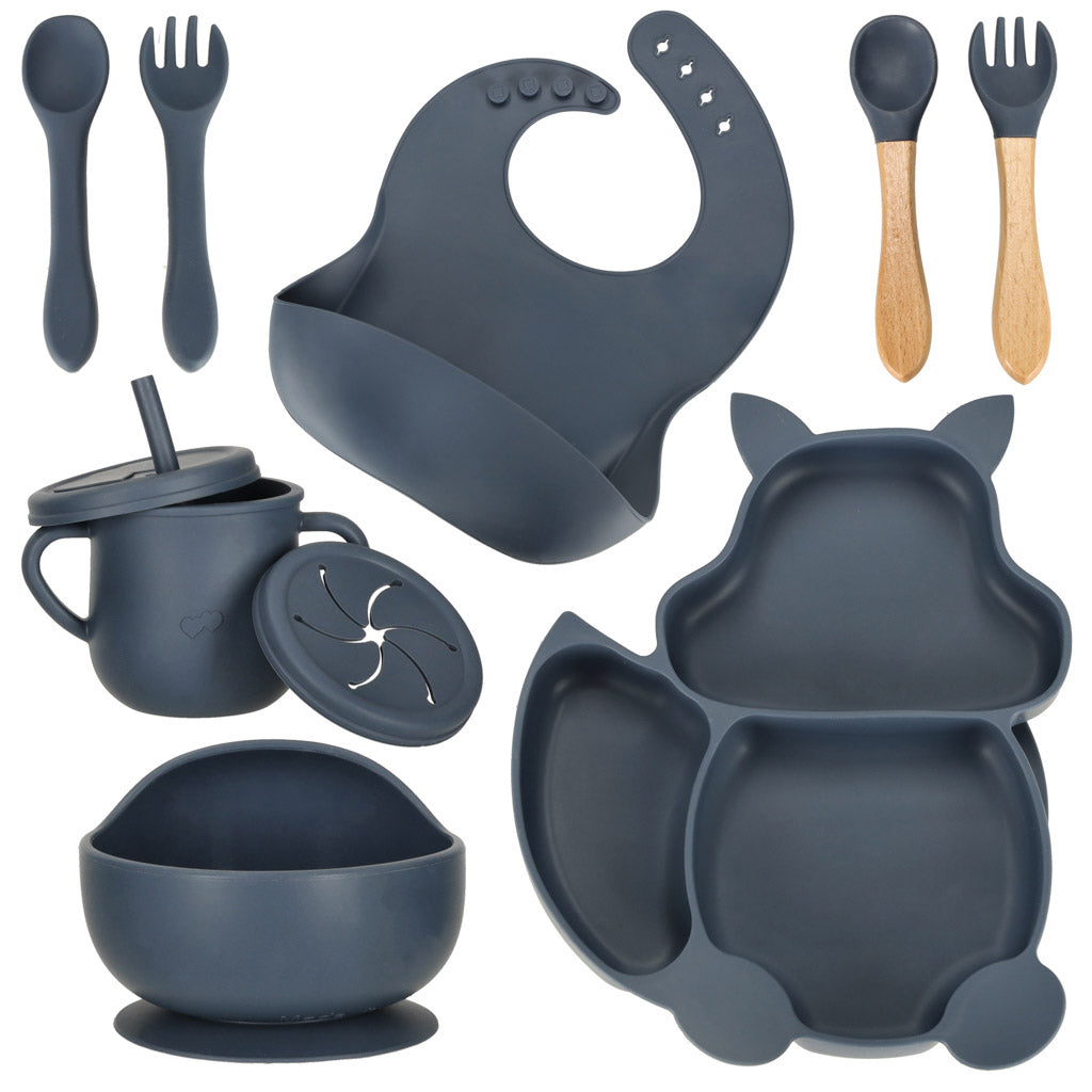 Bērnu silikona trauki vāverīte tumši nē | EcoToys
