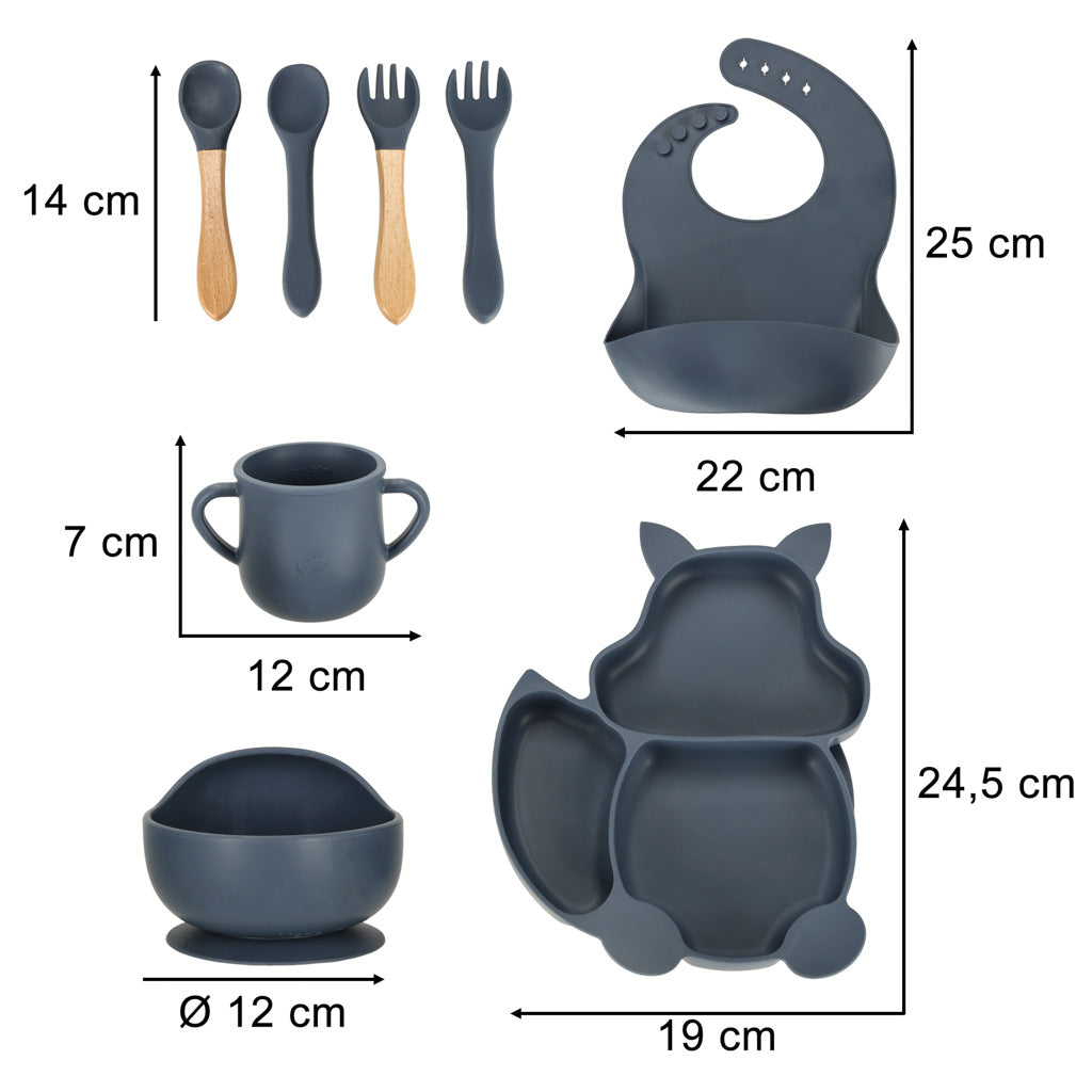 Bērnu silikona trauki vāverīte tumši nē | EcoToys