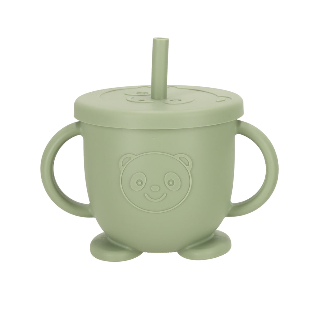 Bērnu silikona trauki pūce milita zaļš | EcoToys