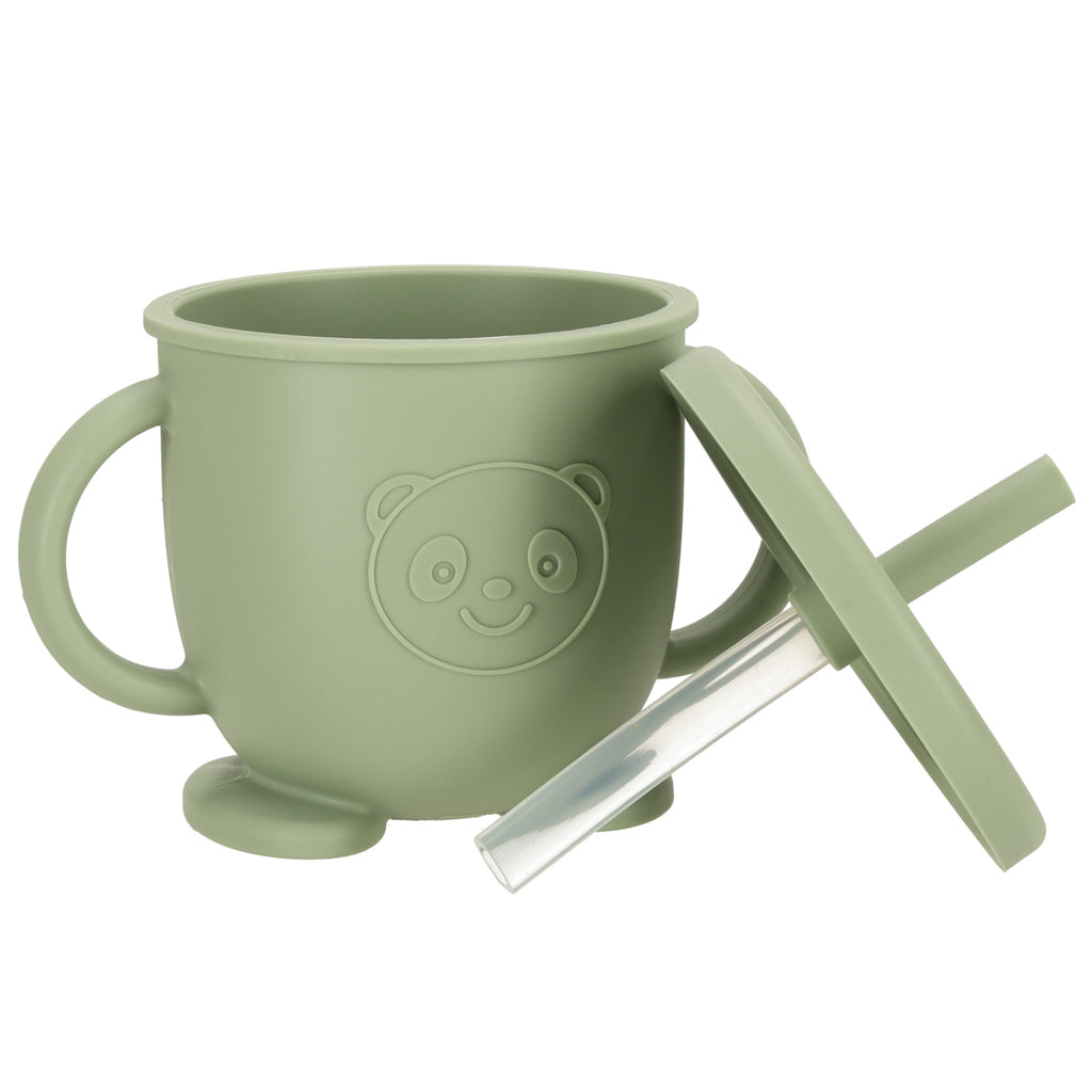 Bērnu silikona trauki pūce milita zaļš | EcoToys