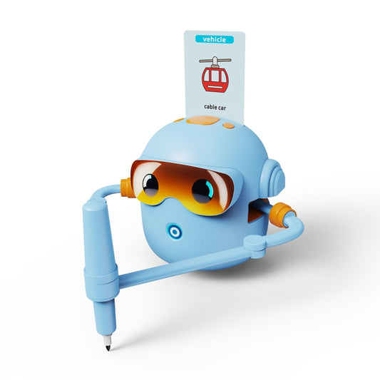 Interaktīvs robots, kas māca zīmēt, ar flomāsteriem, zils | EcoToys