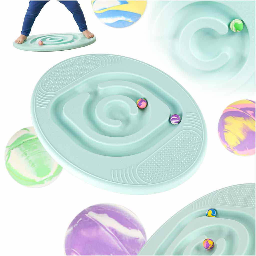 Līdzsvara baļķis ar zilām bumbiņām | EcoToys