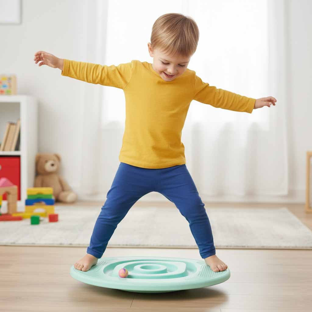 Līdzsvara baļķis ar zilām bumbiņām | EcoToys
