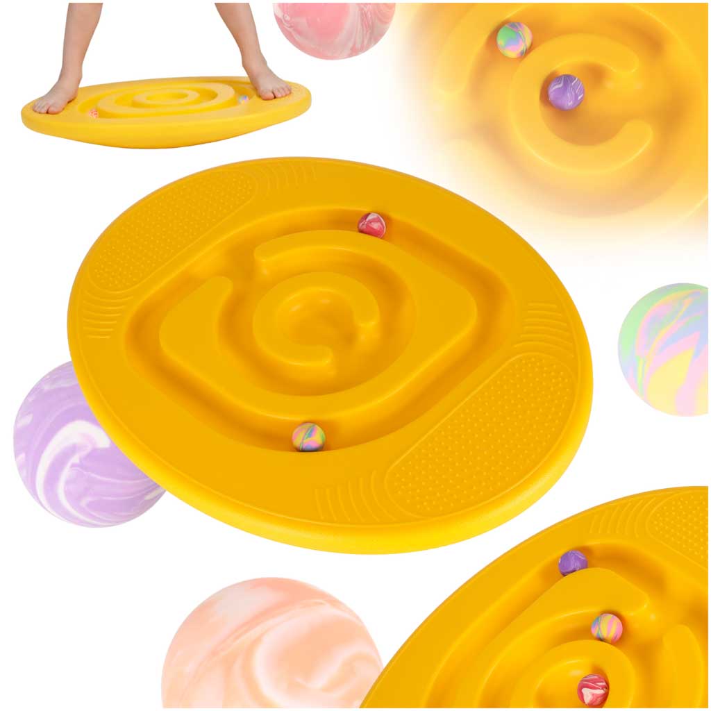 Līdzsvara baļķis ar bumbiņām oranžā krāsā | EcoToys
