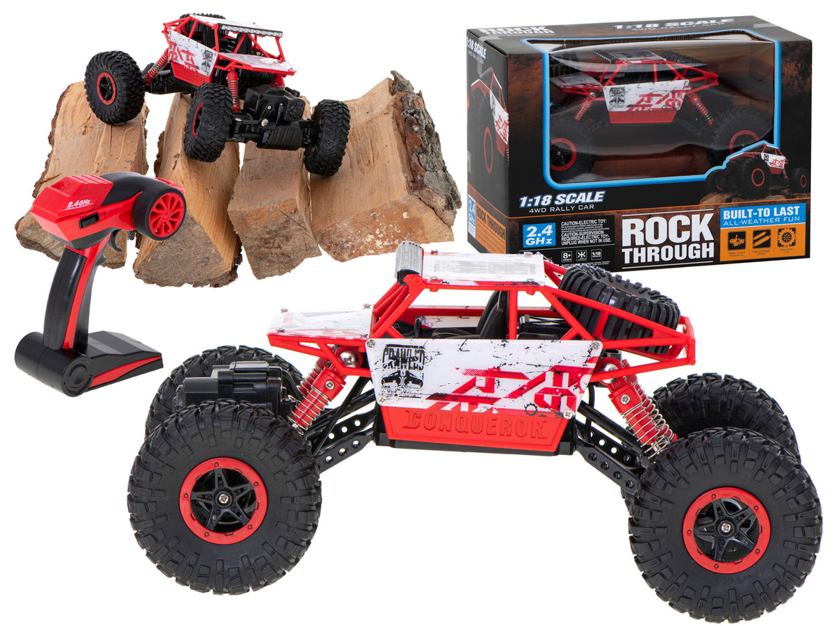 Tālvadības auto Rock Crawler 4×4, 1:18, 2,4 GHz, sarkans | EcoToys