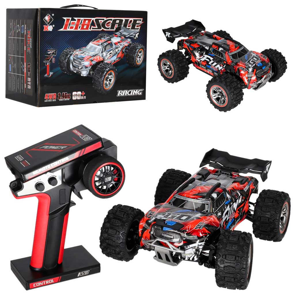 WLToys 184008 RC automašīna 1:18 4WD bezsuku LED RTR 60 km/h | EcoToys