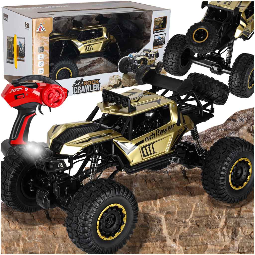 Liels tālvadības auto Rock Crawler 4×4, 1:8, 51 cm, zelta | EcoToys
