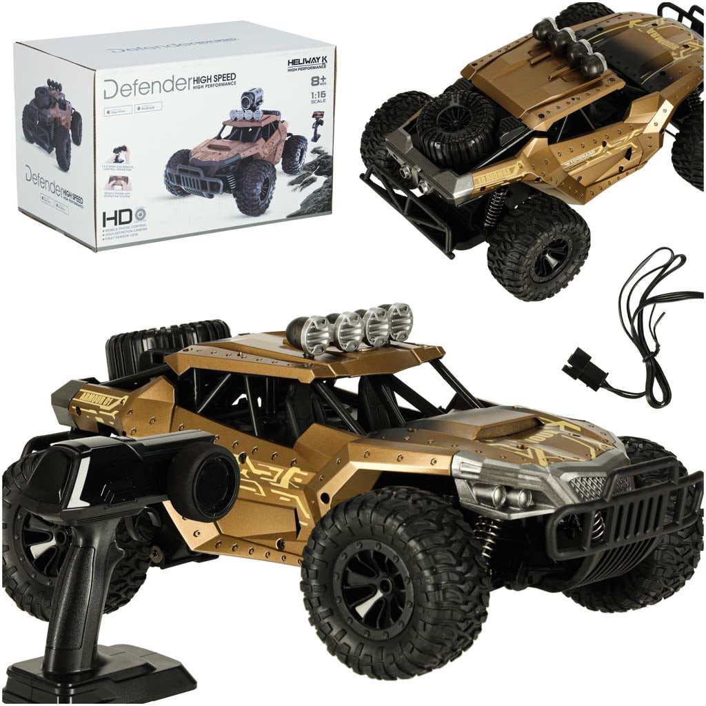 Tālvadības apvidus auto līdz 20 km/h, 1:16, brūns | EcoToys