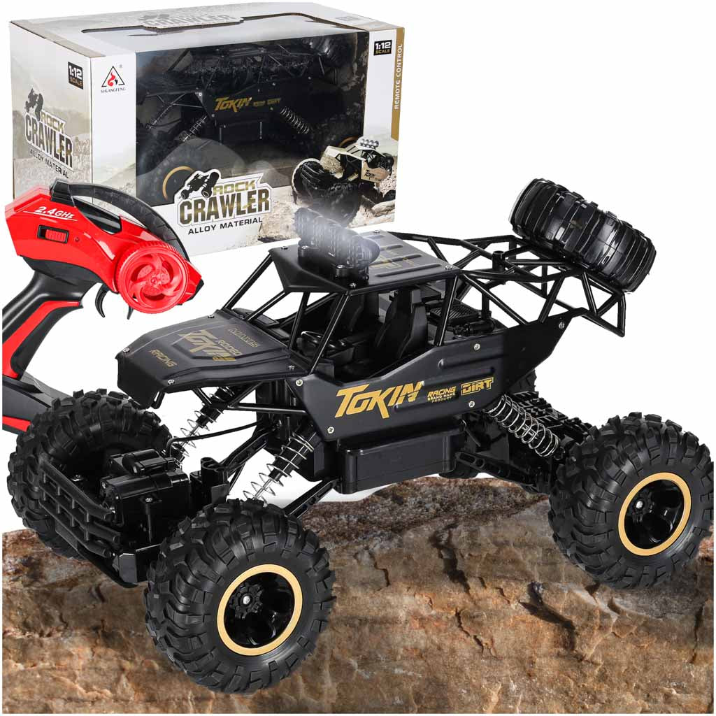 Tālvadības auto Rock Crawler 4×4, metāla, 1:12, melns | EcoToys