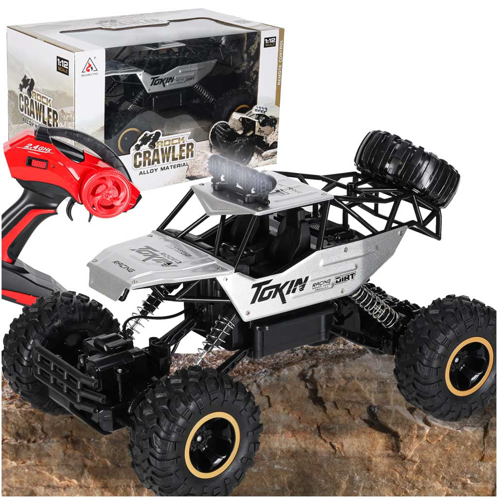 Tālvadības auto Rock Crawler 4×4, metāla, 1:12, sudraba | EcoToys