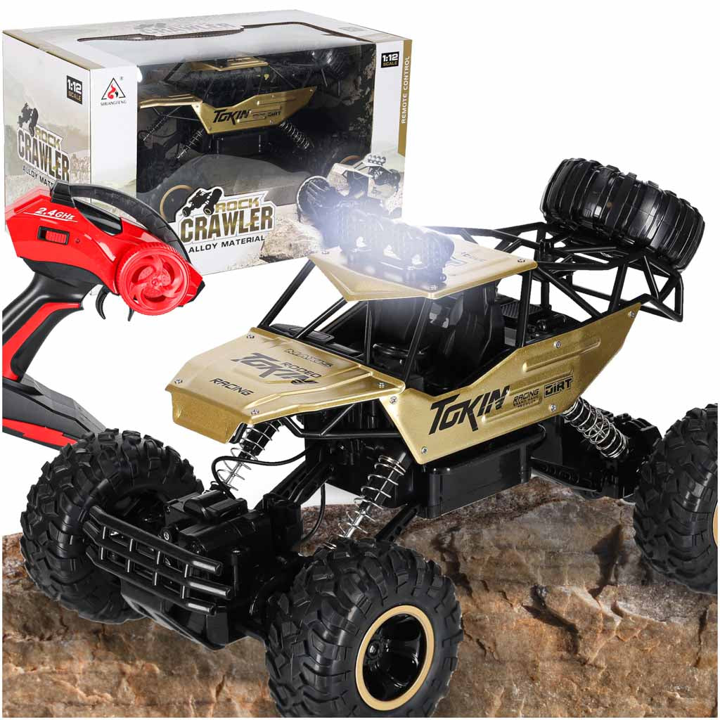 Tālvadības auto Rock Crawler 4×4, metāla, 1:12, zelta | EcoToys