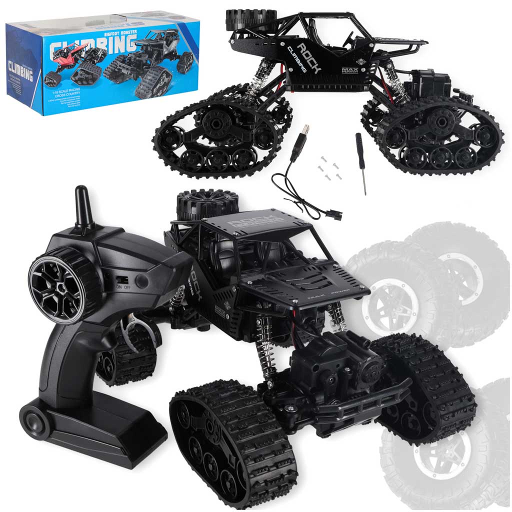 Tālvadības apvidus auto Rock Crawler 4×4 LHC012, 2in1, melns | EcoToys