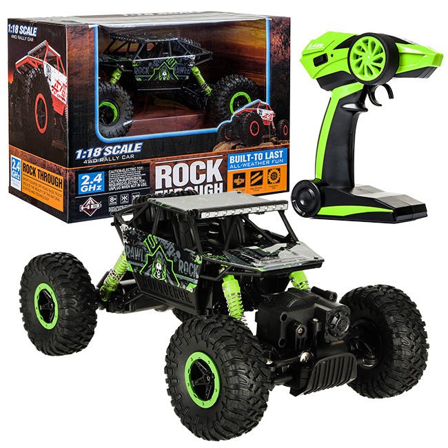 Tālvadības auto Rock Crawler 4×4, 1:18, 2,4 GHz, zaļš | EcoToys
