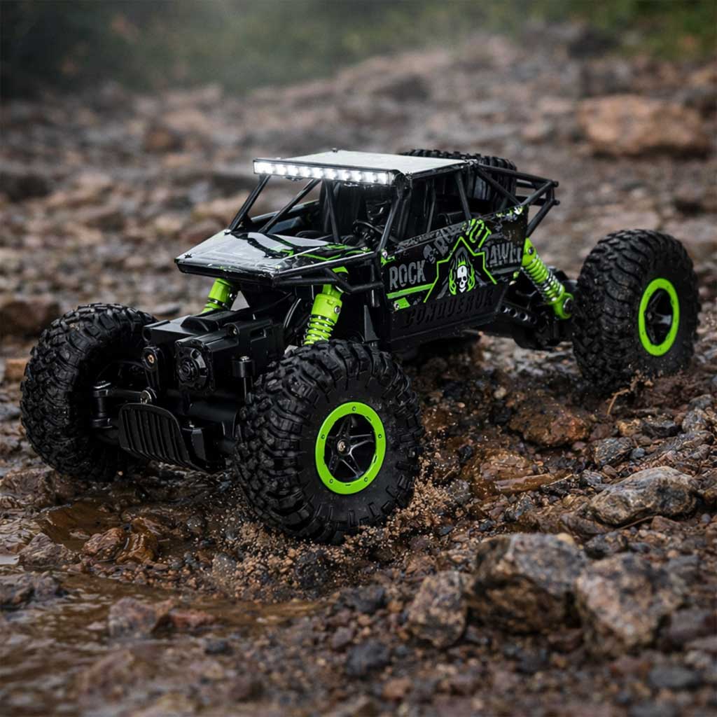 Tālvadības auto Rock Crawler 4×4, 1:18, 2,4 GHz, zaļš | EcoToys