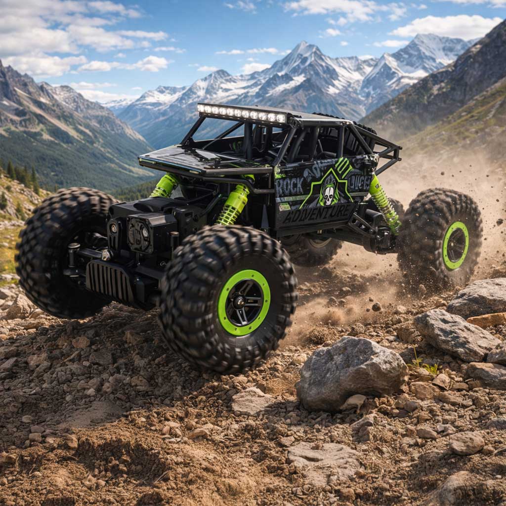Tālvadības auto Rock Crawler 4×4, 1:18, 2,4 GHz, zaļš | EcoToys