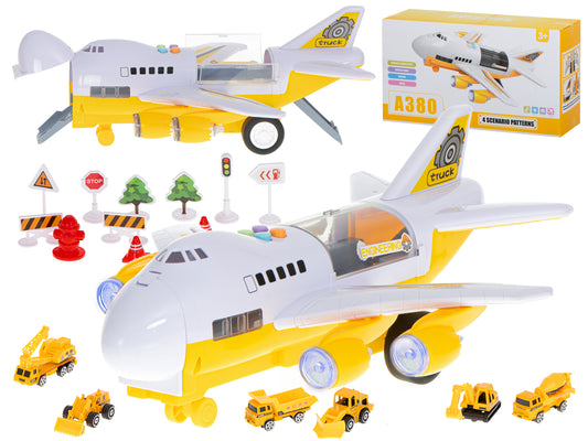 Transporta lidmašīna ar 6 celtniecības mašīnām | EcoToys