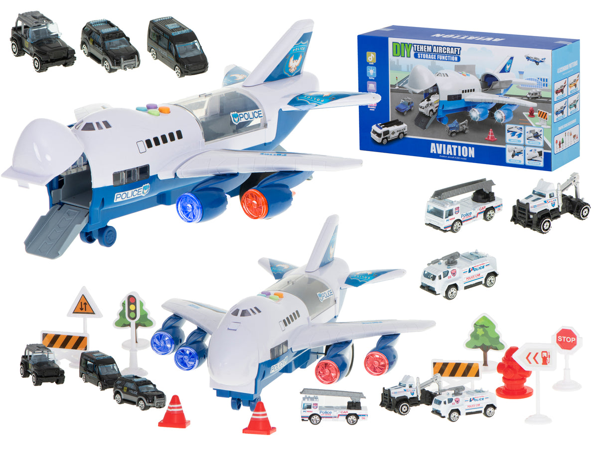 Transporta lidmašīna ar 6 policijas automašīnām | EcoToys