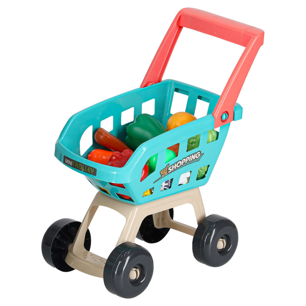 Rotaļu lielveikals ar kases aparātu, iepirkumu ratiņiem un precēm, 47 el. | EcoToys