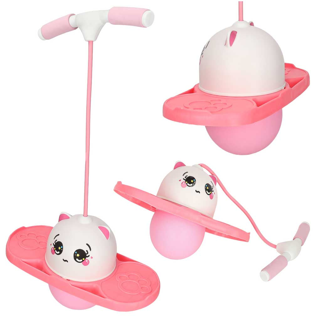 Pogo līdzsvara lēkšanas rīks bērniem, balts un rozā | EcoToys