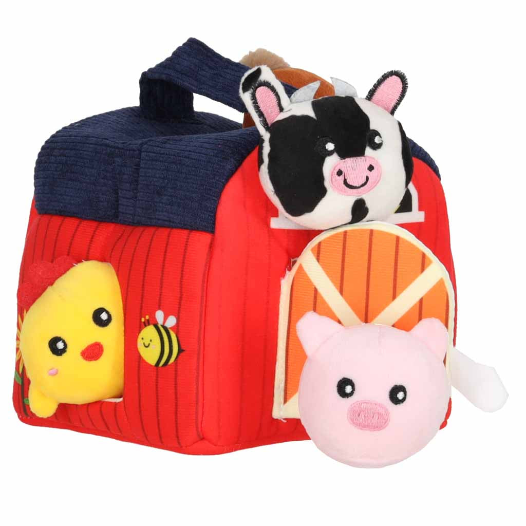 Plīša sensorā mājiņa ar dzīvniekiem – izglītojoša rotaļlieta | EcoToys